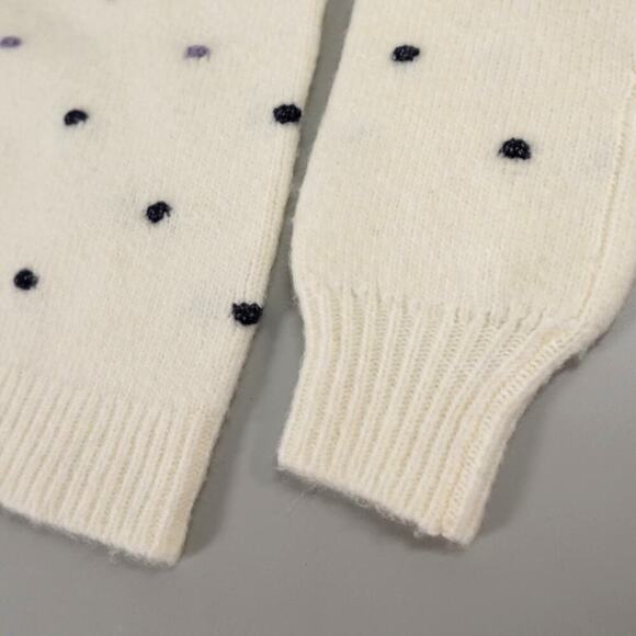 Loft Bobble Sweater Womens XXS Cream Gradient Polka Dot Knit Mock Neck 80s Retro - Picture 16 of 16